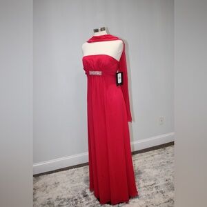 JS Boutique Strapless Red Gown
